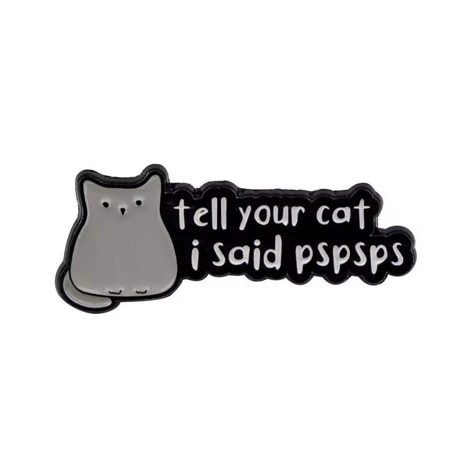 Funny Cat Enamel Lapel Pins – One Liners & Illustrations for Cat Lovers
