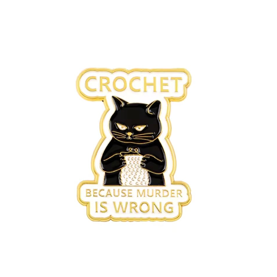 Funny Cat Enamel Lapel Pins – One Liners & Illustrations for Cat Lovers