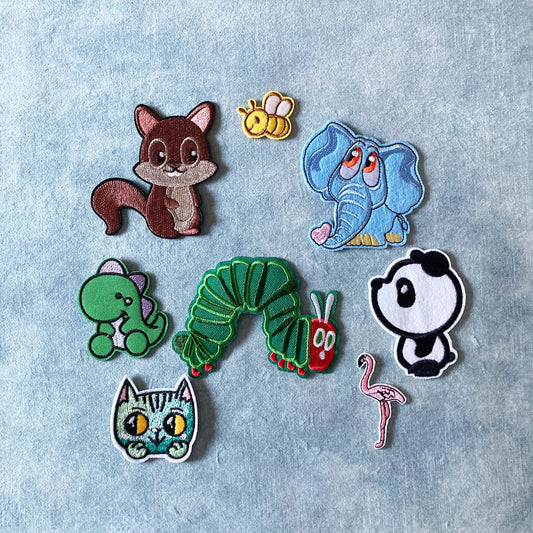 Animal Embroidery Patches, children's, kids, fun, Sew on, Iron On, appliqué