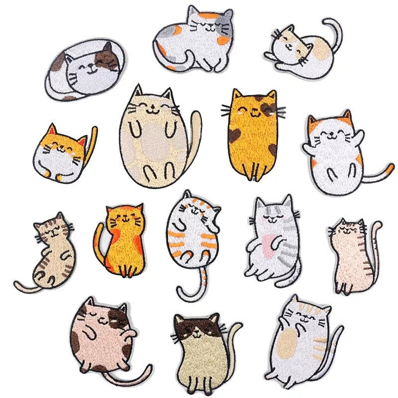 CATS Iron On/sew on Embroidered Patches, kids, animal, kitten, children, Badge, embroidered, Applique, Jeans, Bags ,Clothes, Transfer