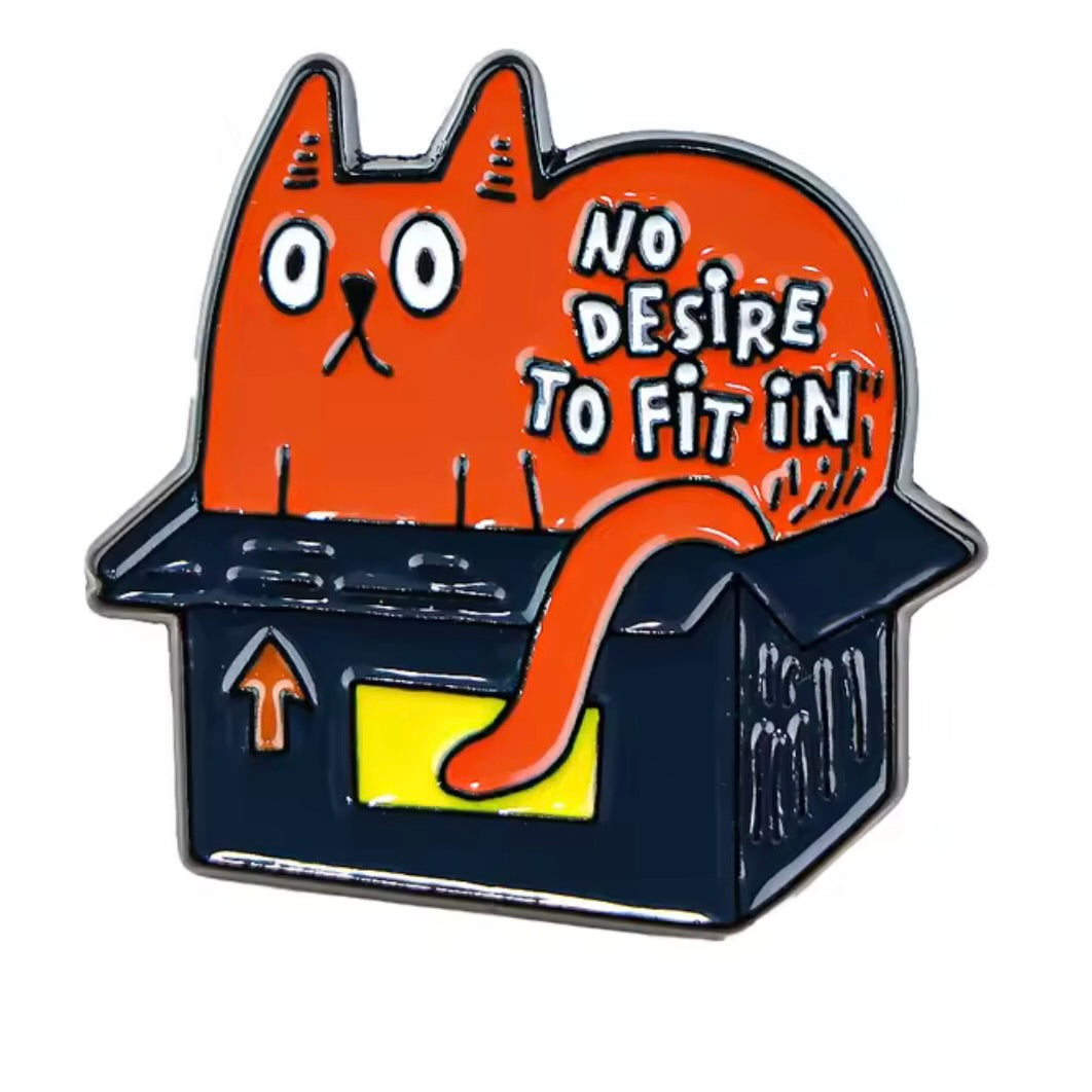Funny Cat Enamel Lapel Pins – One Liners & Illustrations for Cat Lovers