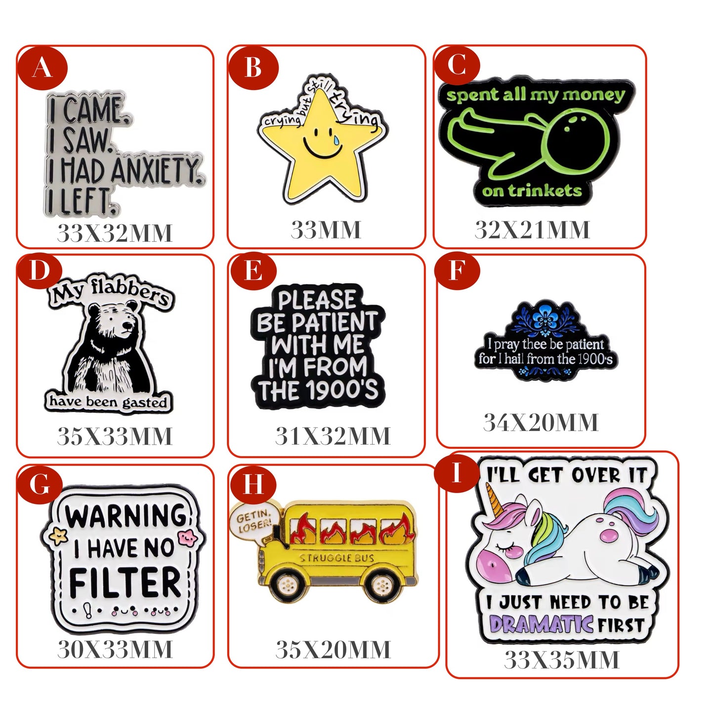 Funny Enamel Lapel Pins – Social Anxiety, Introvert & Awkward Human Collection