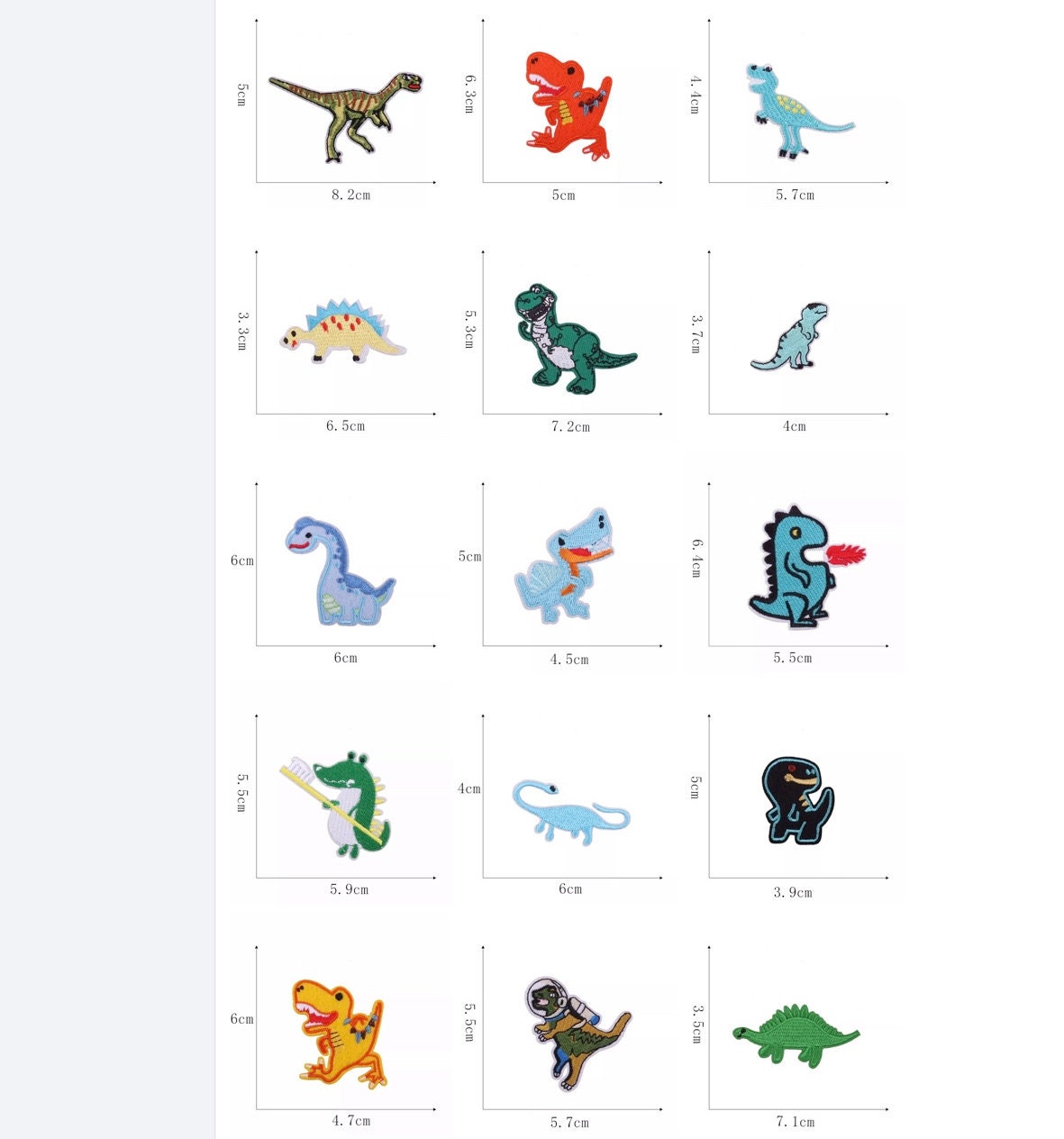 Dinosaur Iron On/sew on Embroidered Patches, kids, animal, monster, children, Badge, Appliqué Jeans Bags Clothes Transfer