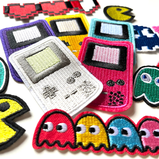Retro Gaming Iron On Embroidered Patches