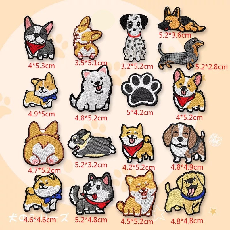 Dog Embroidered Patches – Iron On & Sew On